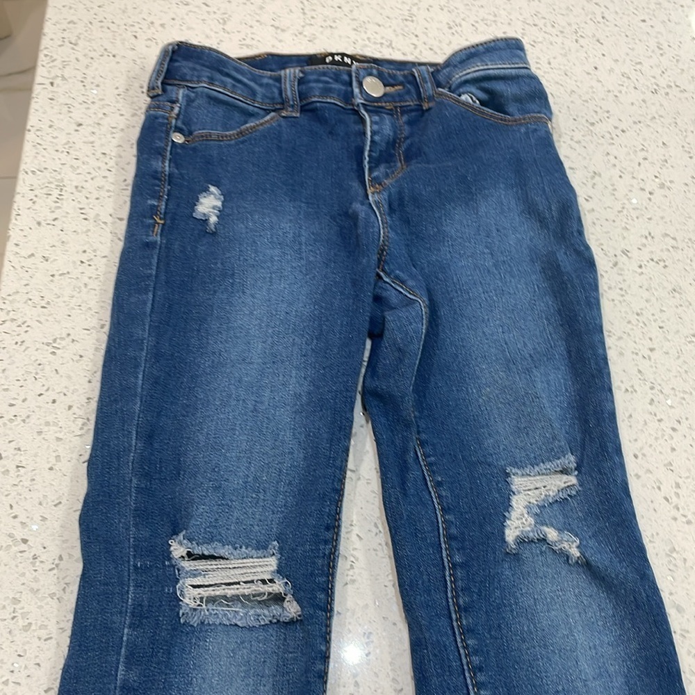 DKNY girls Distressed Blue Jeans and Skirt Set size 6&7 - Picture 6 of 8